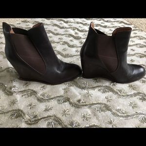 Corso Como coffee leather bootie, size 9.5
